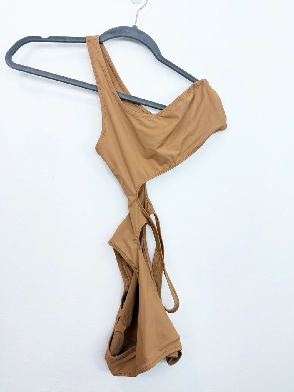 SKIMS Monokino Swimsuit Almond One Shoulder NWT Size Small
